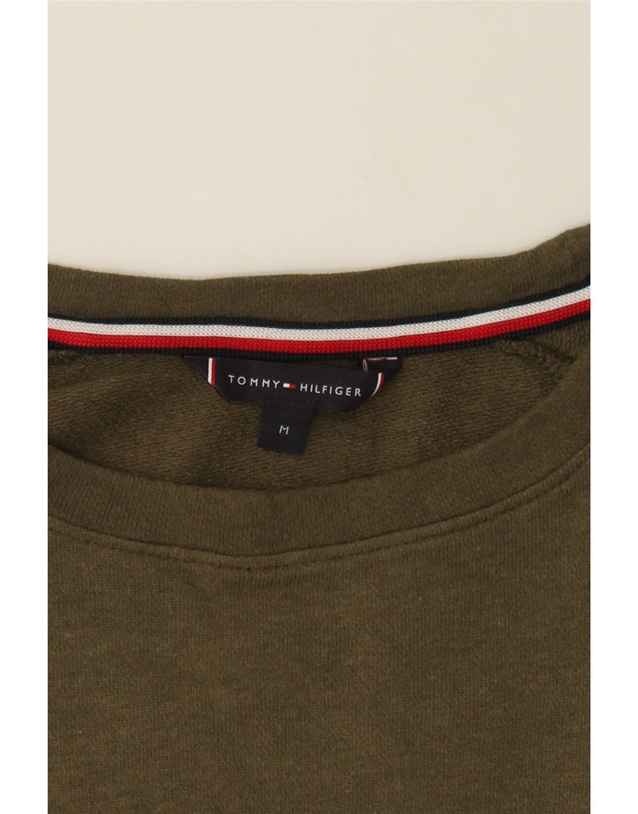 TOMMY HILFIGER Mens Graphic Sweatshirt Jumper Medium Green Cotton Vintage Tommy Hilfiger and Second-Hand Tommy Hilfiger from Messina Hembry 