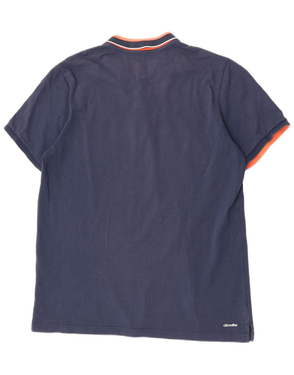 Adidas Mens Climalite Polo Shirt XL Azul Marinho Colorblock Algodão