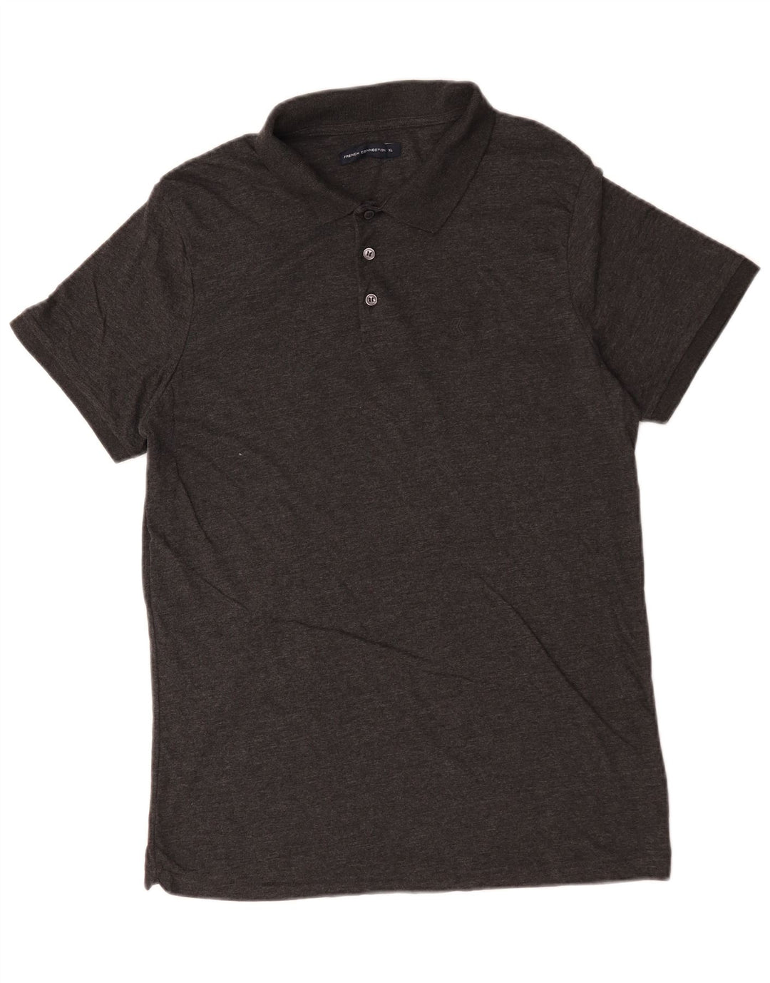 Camisa polo masculina XL da French Connection algodão manchado cinza