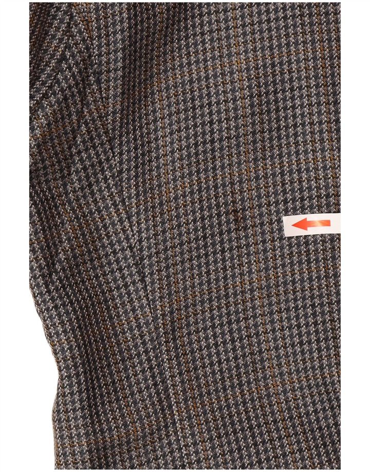 Jaqueta blazer masculina Chaps com 2 botões UK 42 XL cinza Houndstooth