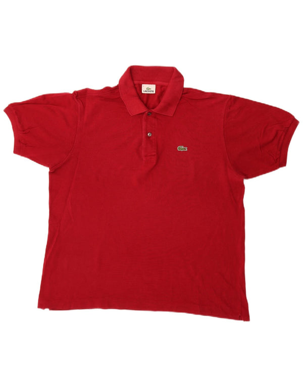 Camisa polo masculina Lacoste tamanho 5 grande algodão vermelho