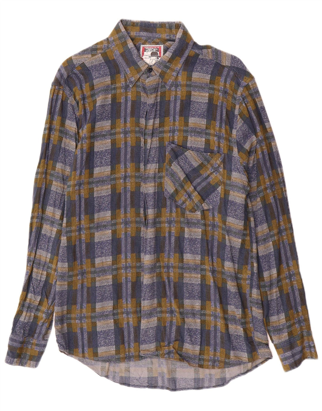 Camisa masculina de flanela AZZURRA média multicolorida xadrez viscose