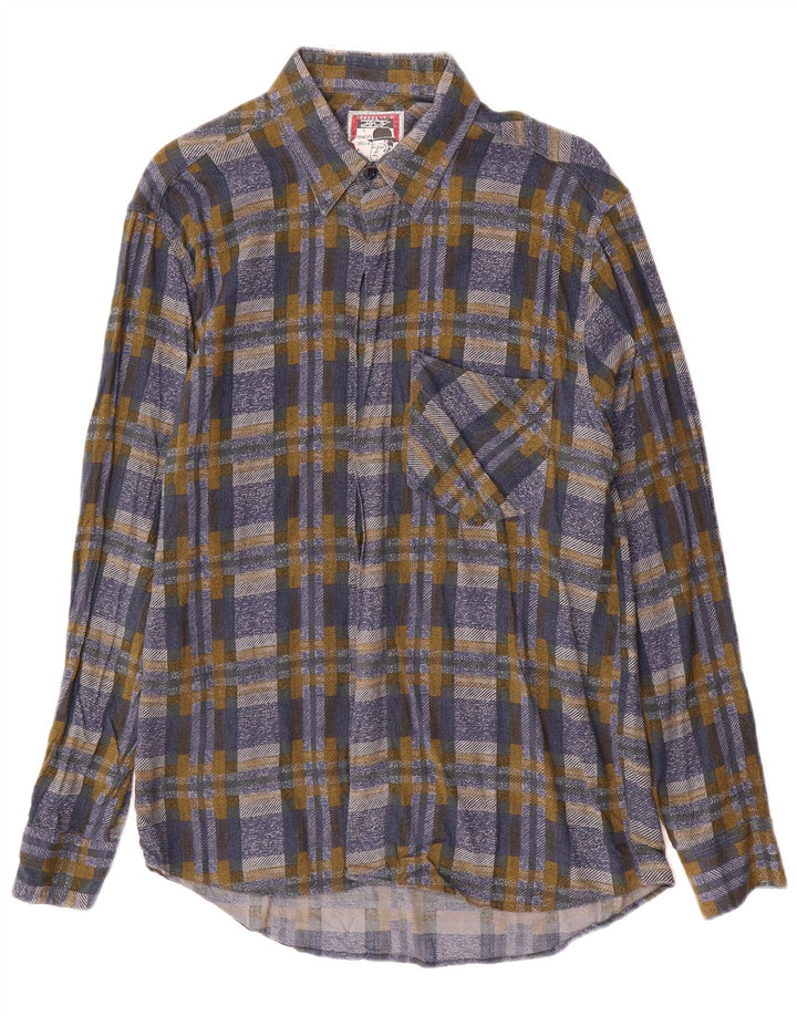 Camisa masculina de flanela AZZURRA média multicolorida xadrez viscose