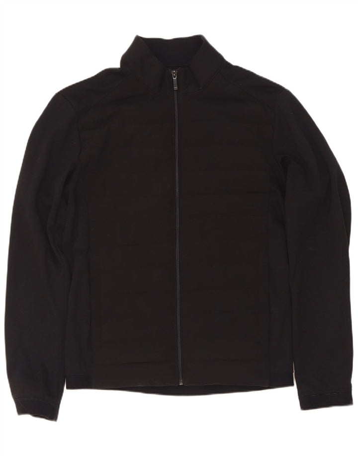 Zara Jaqueta masculina de agasalho médio preto nylon