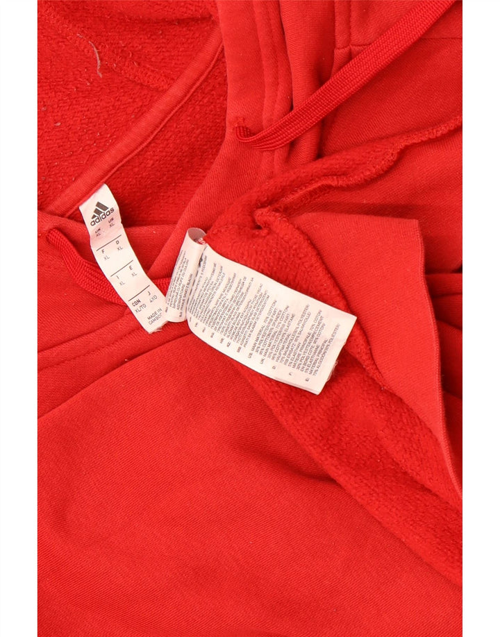 Adidas Mens Hoodie Jumper XL Algodão Vermelho