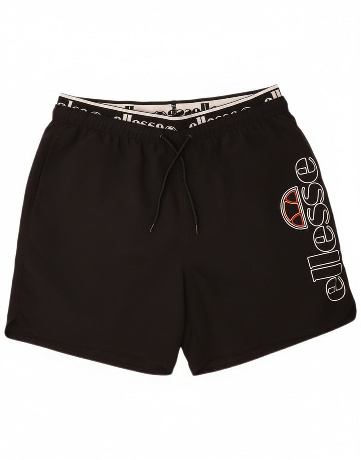 Ellesse Mens Graphic Natação Shorts Grande Poliéster Preto