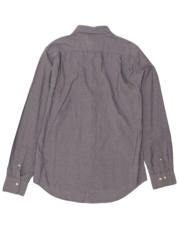 Gant camisa masculina slim tamanho 41/42 16 1/2 grande algodão azul