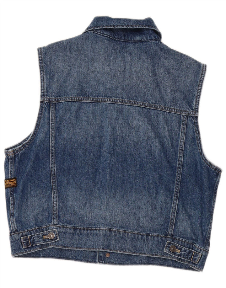 Colete jeans feminino G-STAR UK 14 algodão azul médio