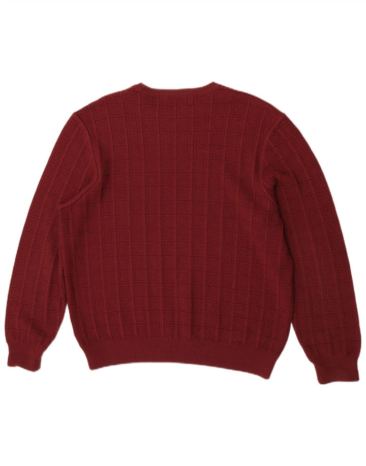 Suéter masculino Marks & Spencer com gola redonda e acrílico vermelho médio