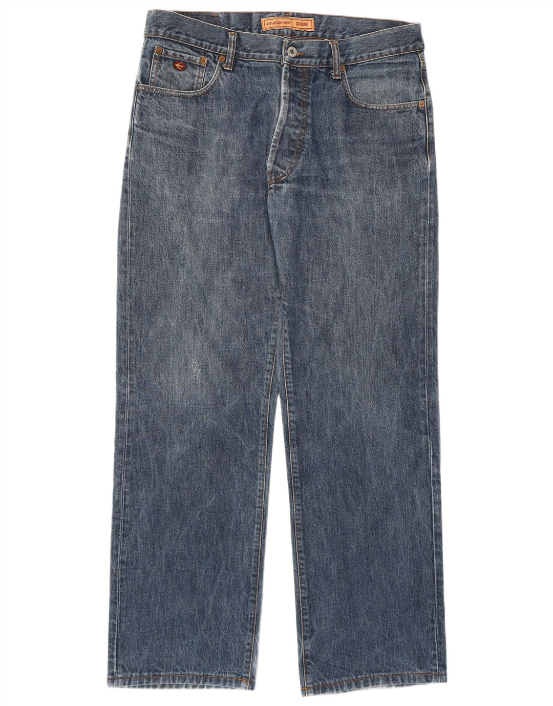 Energie Mens Straight Jeans W36 L31 Azul Algodão