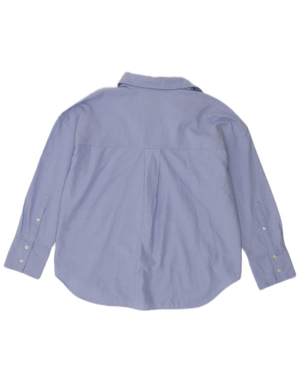Camisa oversized feminina Zara UK 6 XS algodão azul