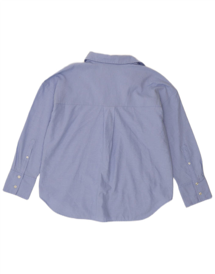 Camisa oversized feminina Zara UK 6 XS algodão azul