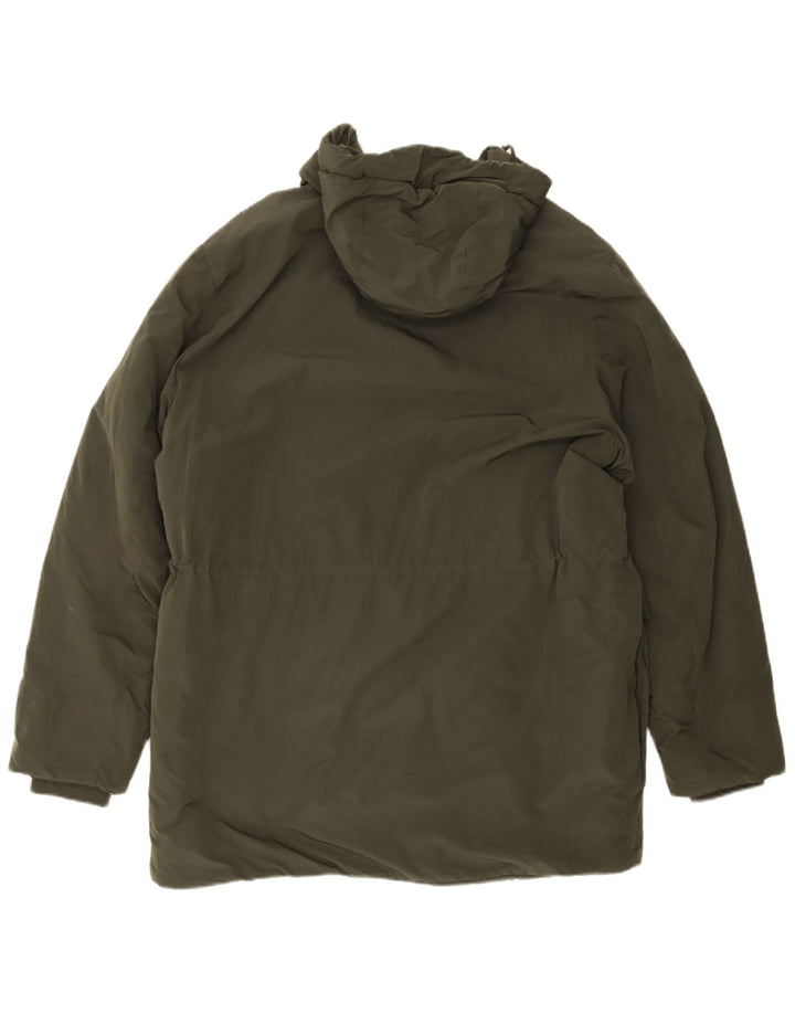 Casaco acolchoado com capuz masculino Zara UK 40 grande verde