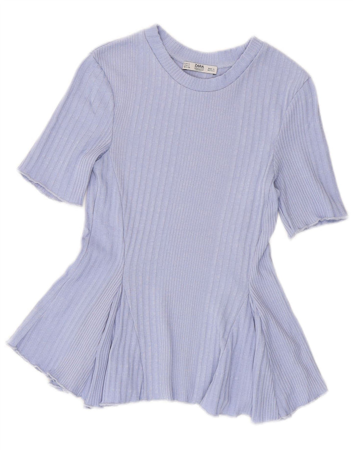 ZARA Womens Crop Top UK 8 Pequeno Roxo