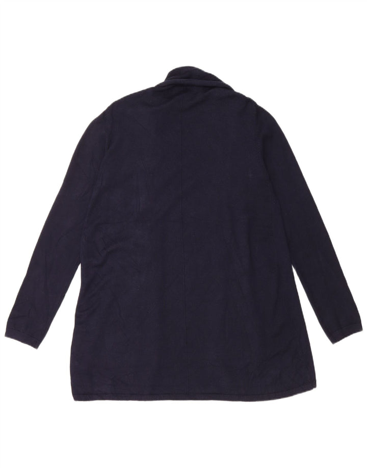 Zara Suéter Cardigan Aberto Feminino Reino Unido 14 Grande Azul Marinho