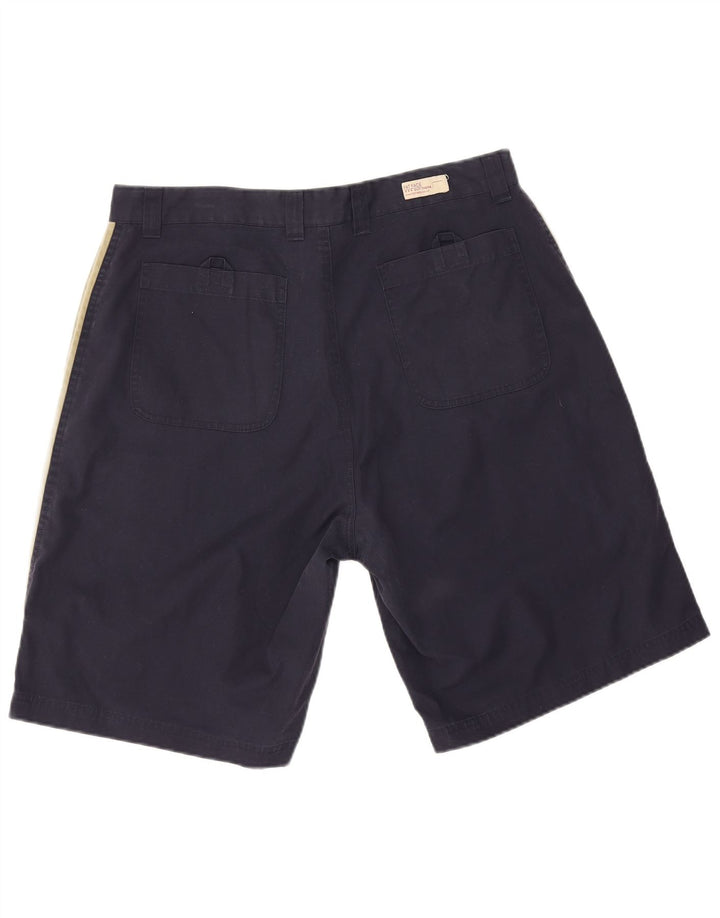 Shorts ocasionais dos homens gordos da cara grande poliéster W34 de Colourblock dos azuis marinhos