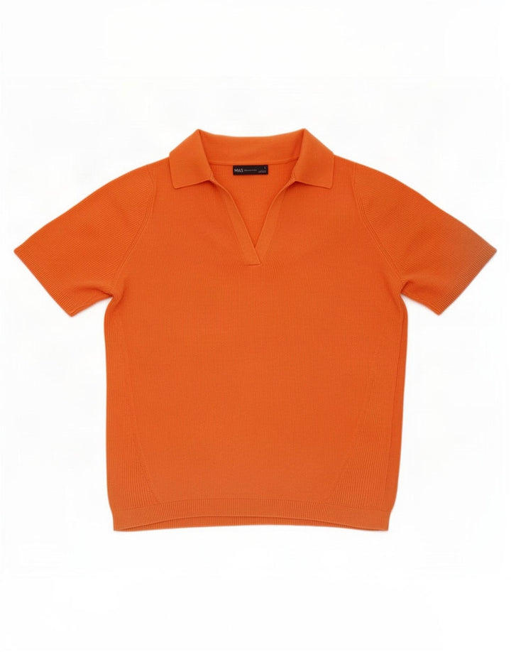 Camisa pólo feminina Marks & Spencer Reino Unido 14 grande laranja