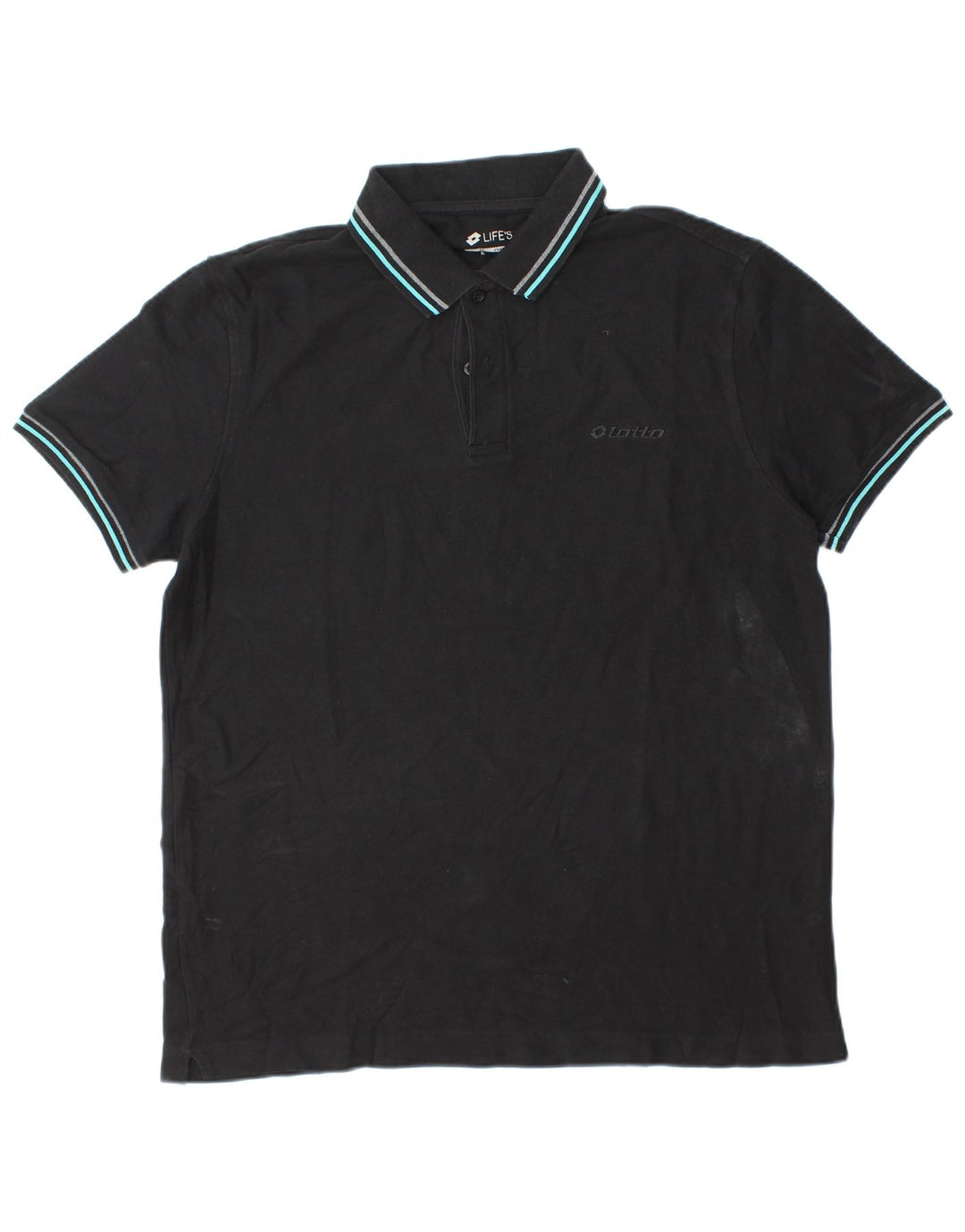Camisa polo masculina LOTTO Life's grande algodão preto