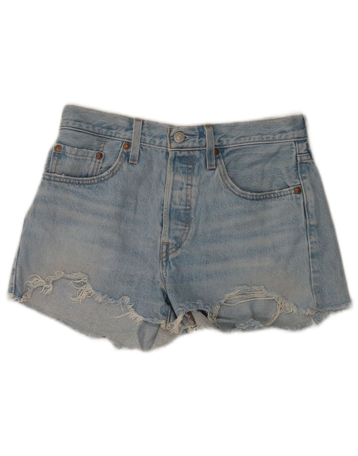 Shorts jeans feminino Levi's W27 pequeno algodão azul
