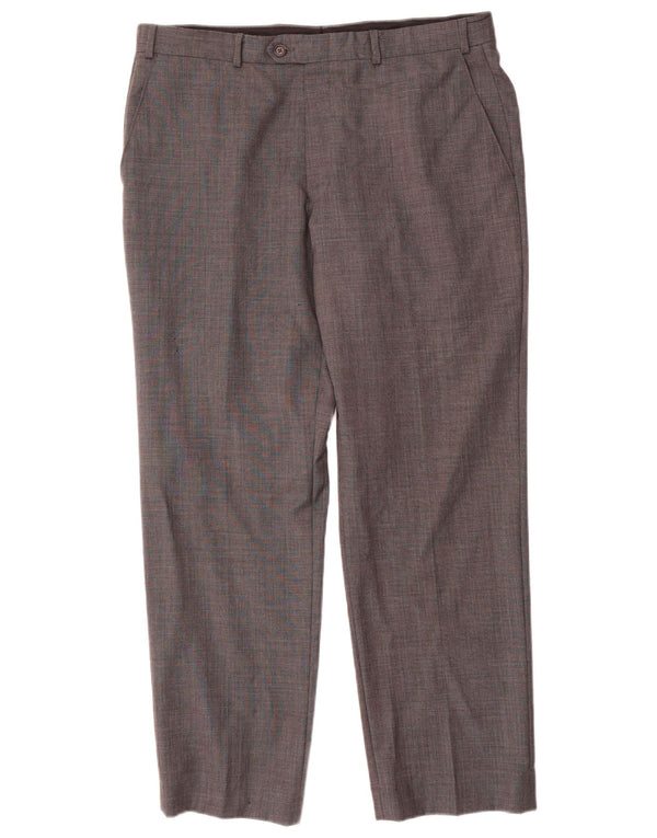 Calça masculina Ralph Lauren de terno reto W36 L30 lã cinza