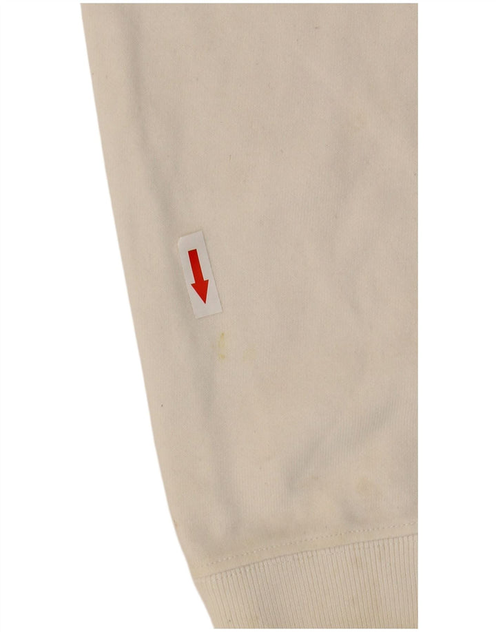 Suéter feminino Champion com gola e zíper UK 14 algodão branco médio
