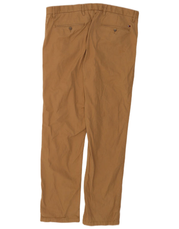 Tommy Hilfiger Mens Slim Fit Chino Calças W36 L32 Algodão Marrom