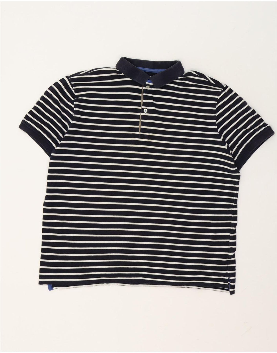Camisa polo masculina Massimo Dutti grande listrada azul marinho
