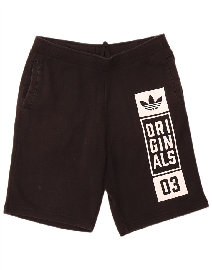 ADIDAS Mens Graphic Sport Shorts Médio Algodão Preto