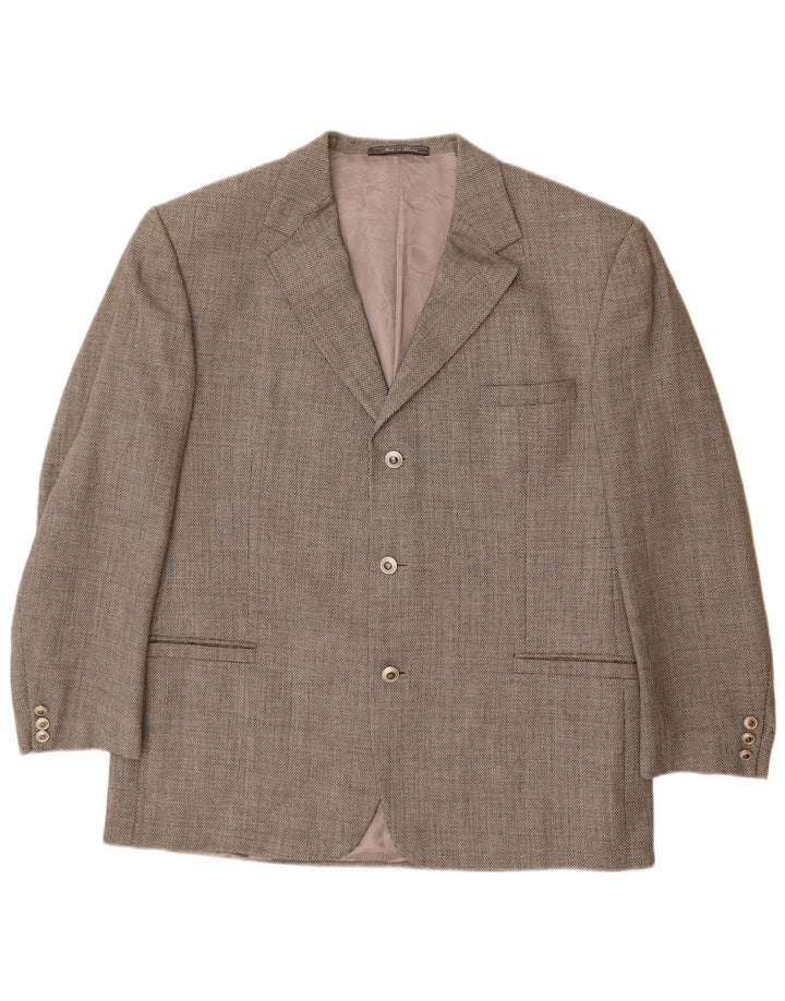 Jaqueta blazer masculina VERSACE com 3 botões Reino Unido 42 XL lã cinza