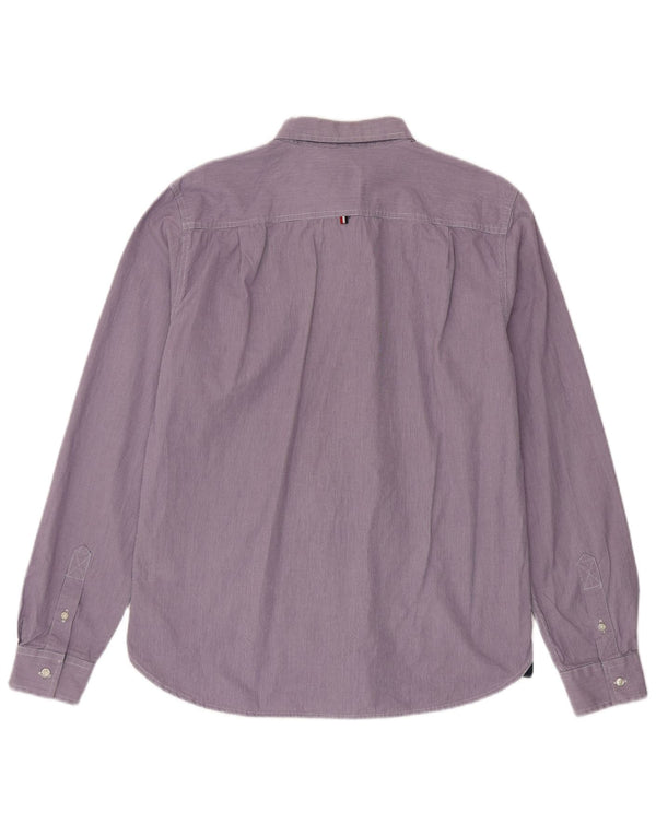 Camisa masculina Superdry XL roxo risca de giz algodão
