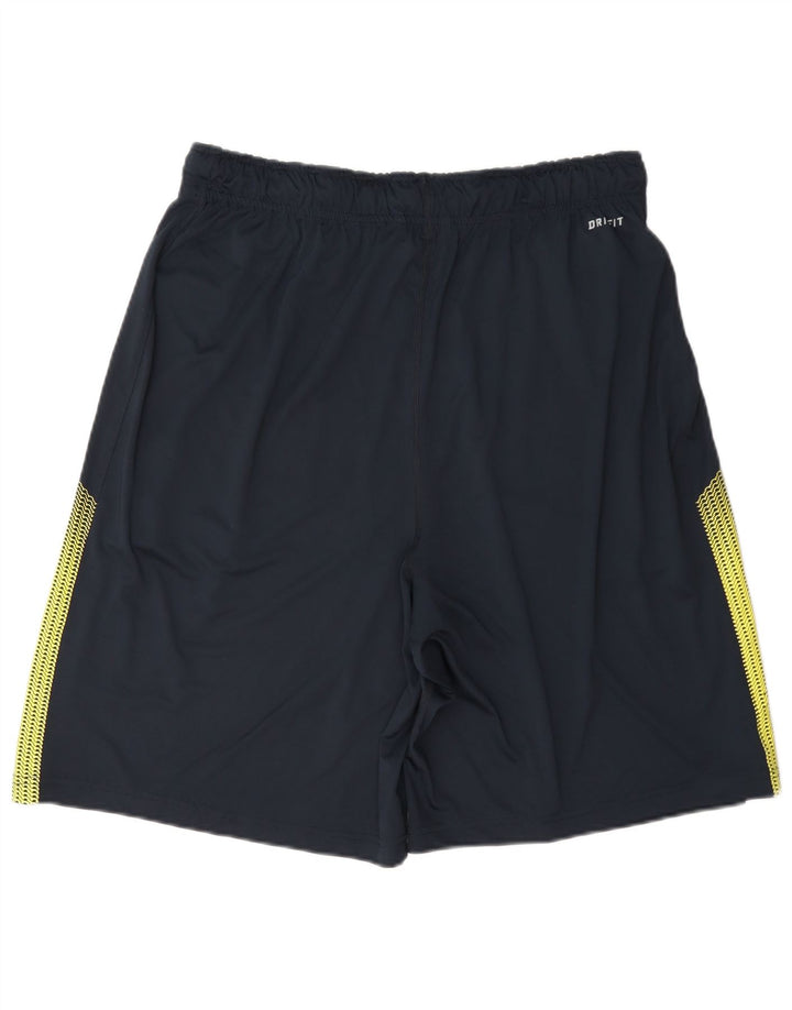 Shorts esportivos masculinos Nike Dri Fit grande poliéster colorblock azul marinho