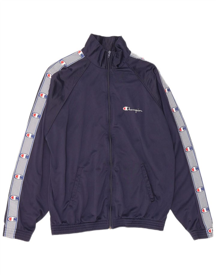 Jaqueta feminina Champion com estampa gráfica UK 18 XL azul marinho poliéster