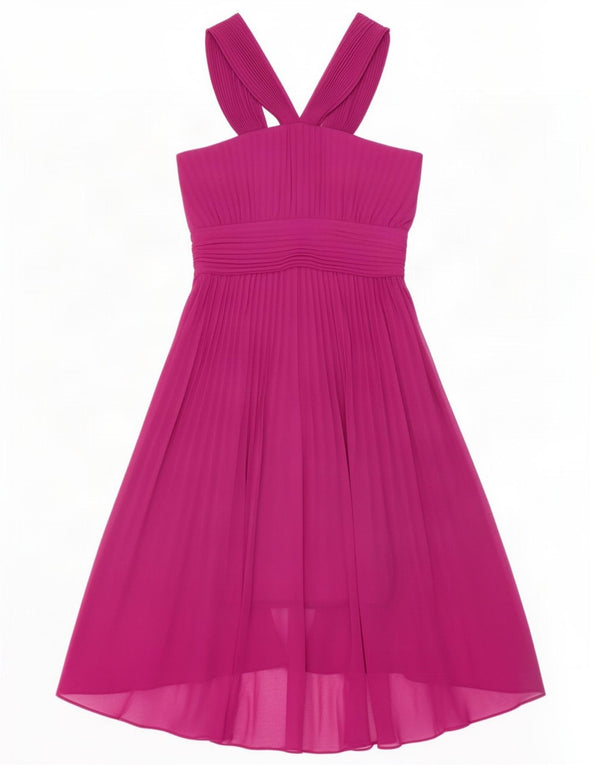 Vestido Halter Feminino UK 10 Pequeno Poliéster Marrom Warehouse
