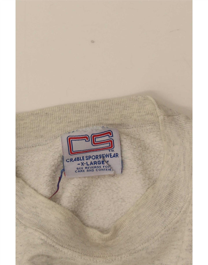Moletom gráfico masculino vintage Jumper XL algodão cinza
