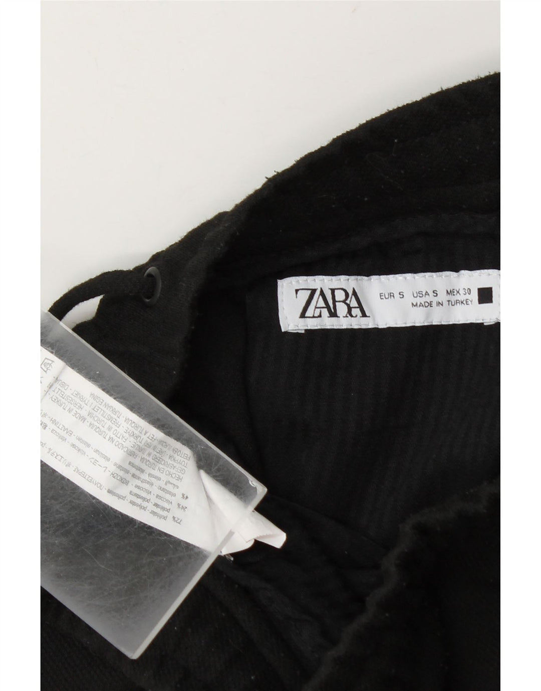 Zara Mens Sport Shorts Pequeno Poliéster Preto