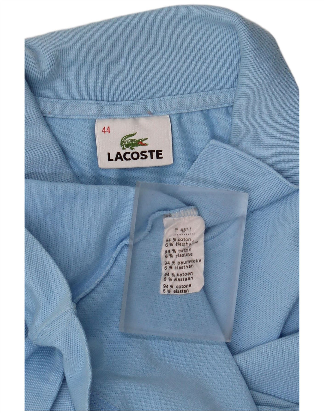 Camisa polo feminina Lacoste tamanho 44 grande algodão azul