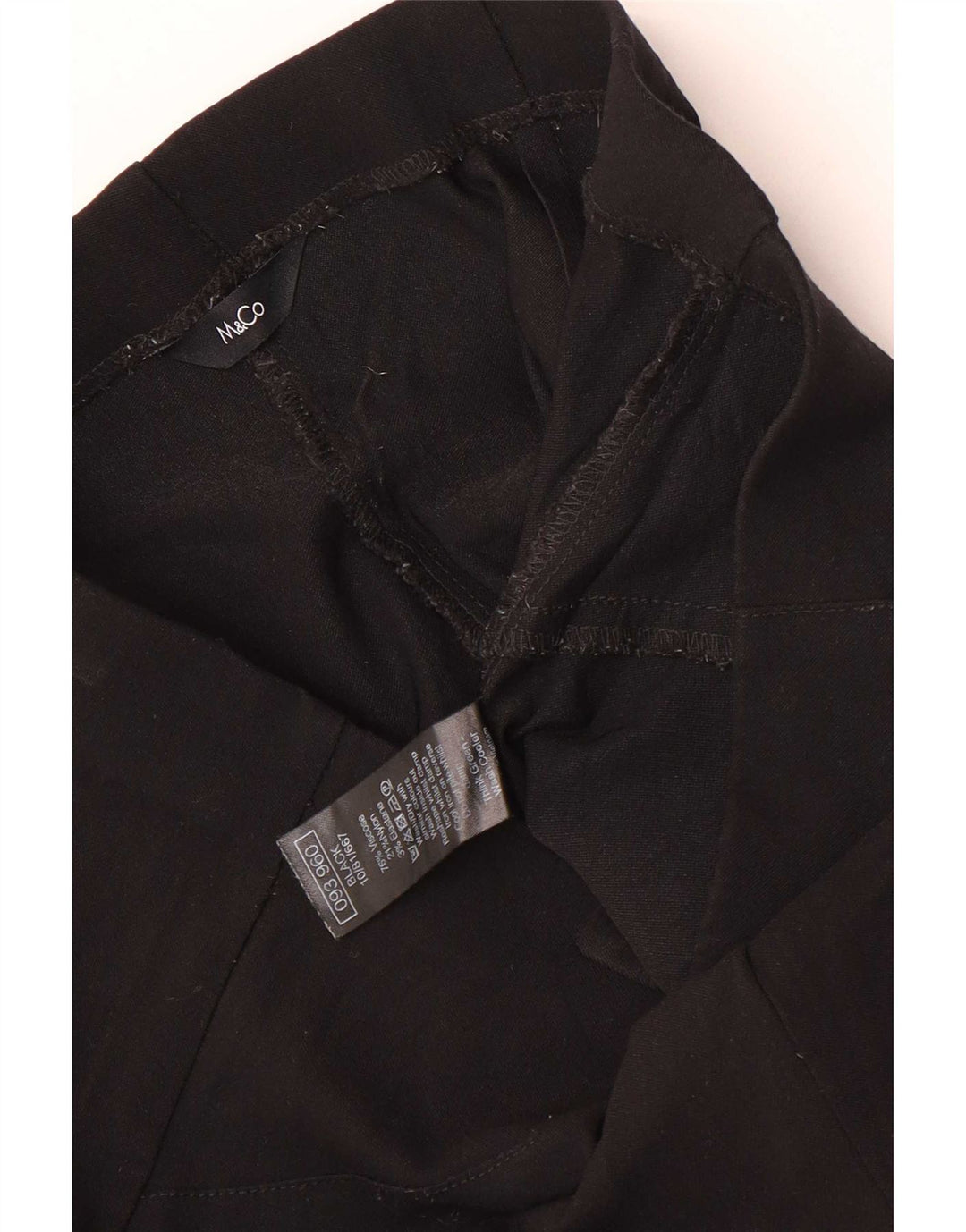 Leggings femininas M&Co Reino Unido 10 pequenas W26 L28 preta viscose