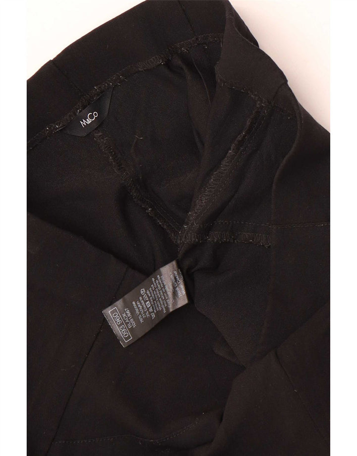 Leggings femininas M&Co Reino Unido 10 pequenas W26 L28 preta viscose