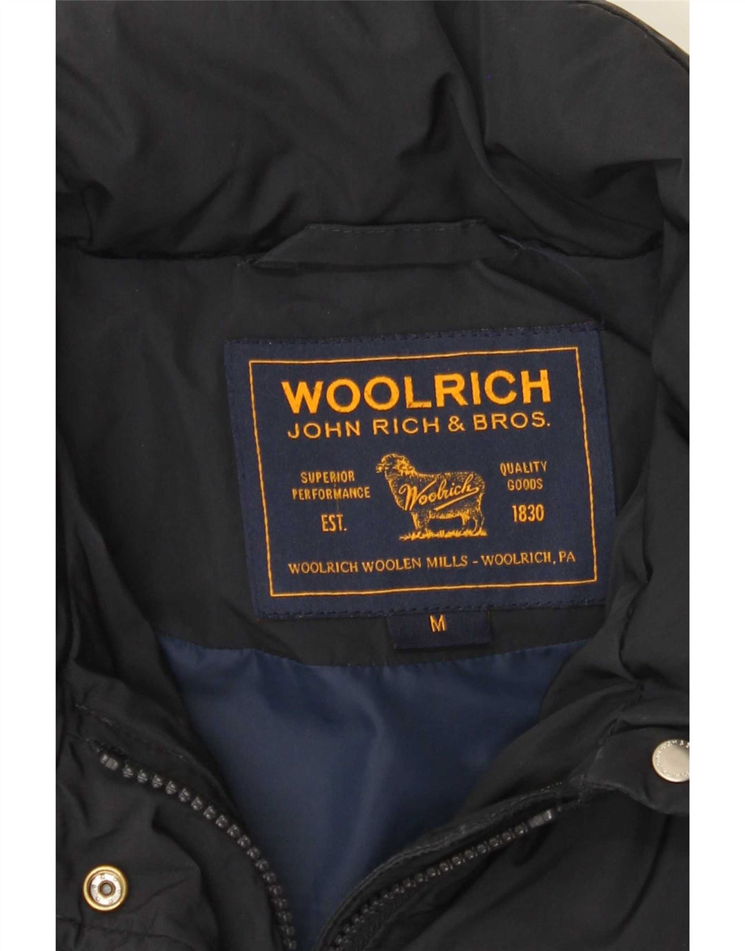 Jaqueta acolchoada feminina Woolrich UK 12 azul marinho médio