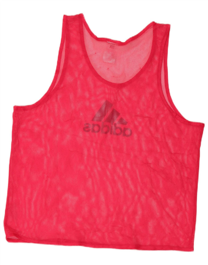 Adidas masculino transparente colete gráfico top grande rosa poliéster