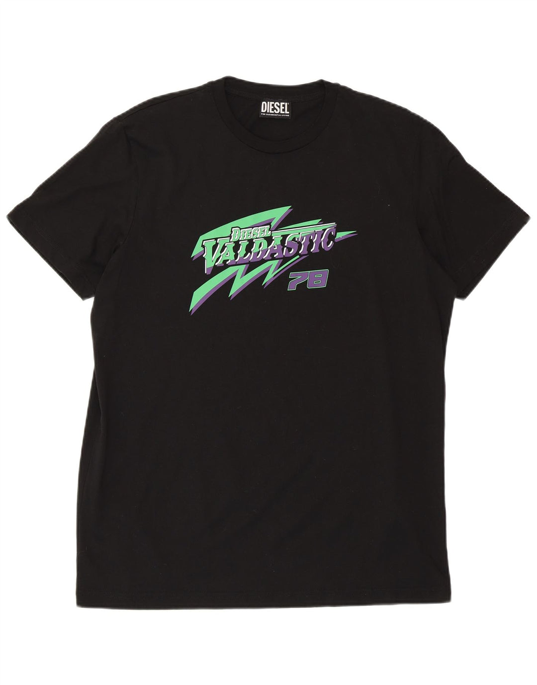 Camiseta gráfica masculina DIESEL grande algodão preto