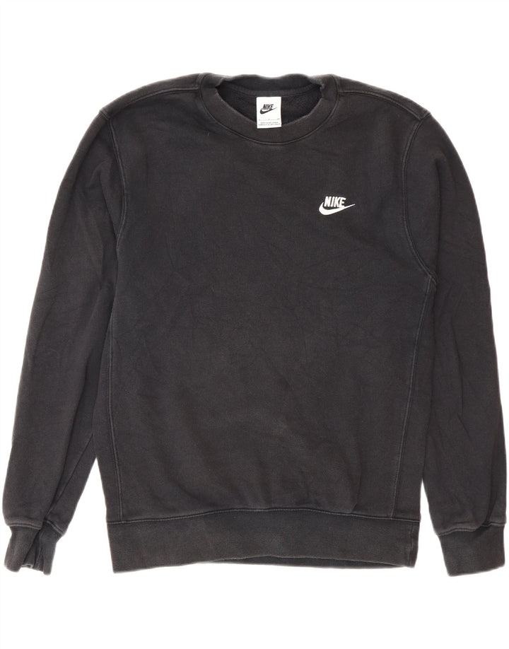 Nike feminino oversized moletom jumper reino unido 10 pequeno algodão preto