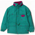 Jaqueta de esqui masculina Ellesse com capuz gráfico IT 50 grande bloco colorido verde
