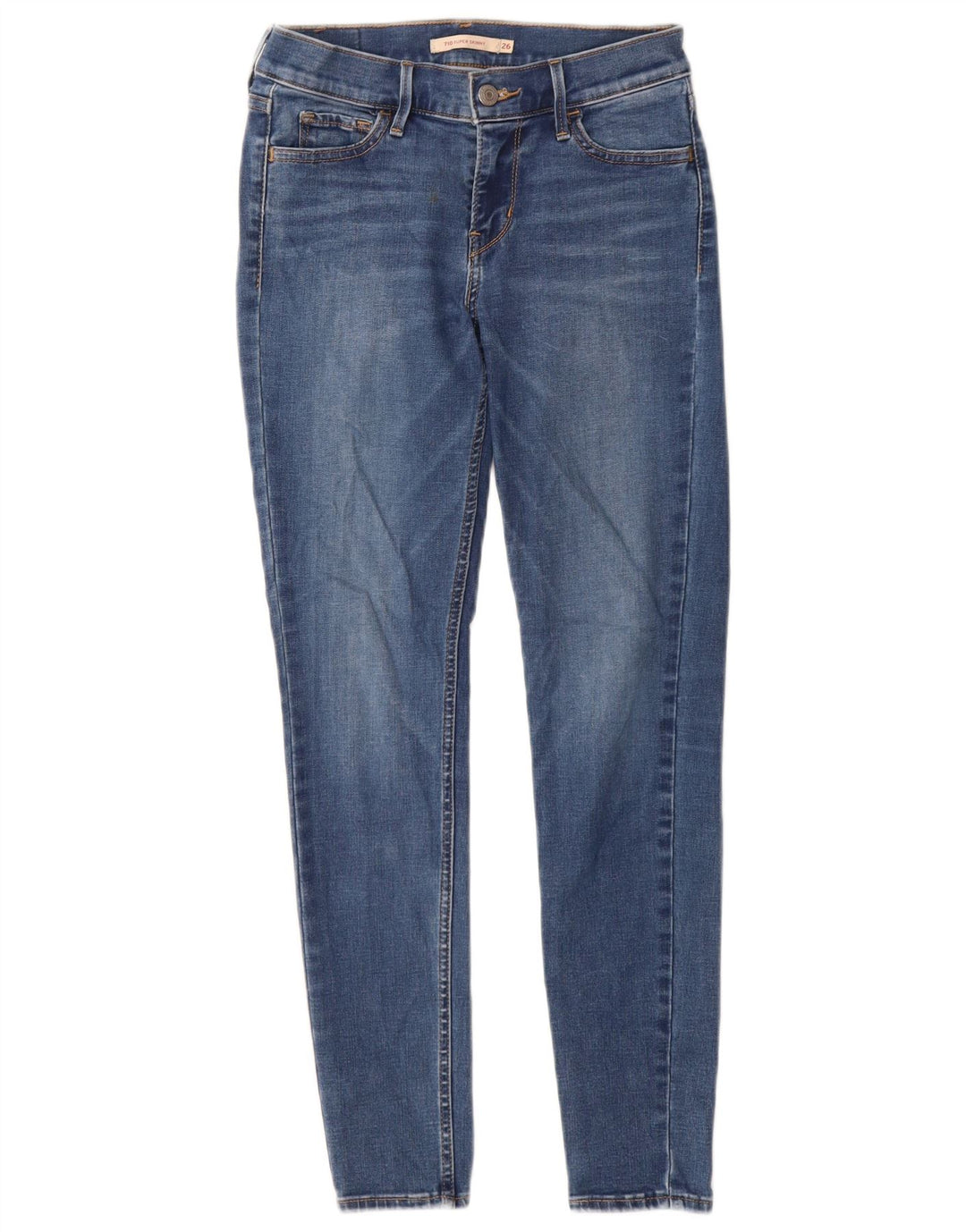 Calça jeans feminina LEVI'S 710 Super Skinny W26 L28 azul algodão