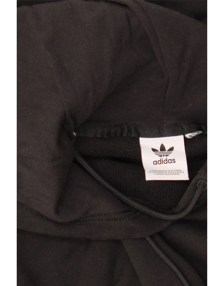 ADIDAS Womens Oversized Hoodie Jumper UK 16 Grande Preto