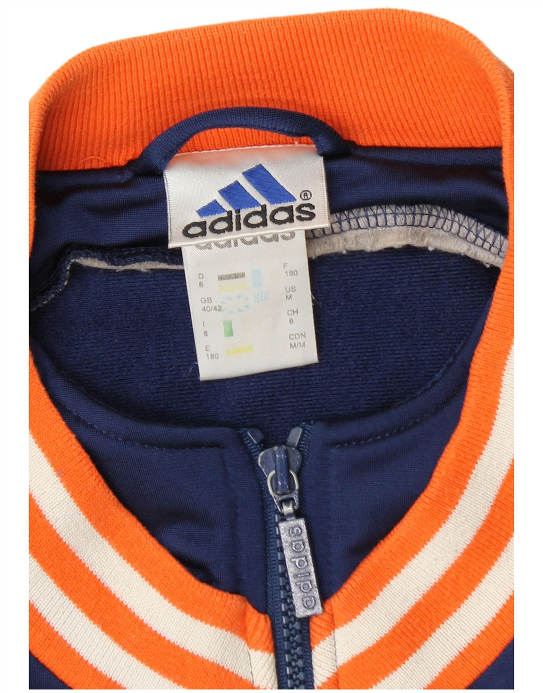 Adidas Mens Tracksuit Top Jacket UK 40/42 Médio Azul Marinho Colorblock