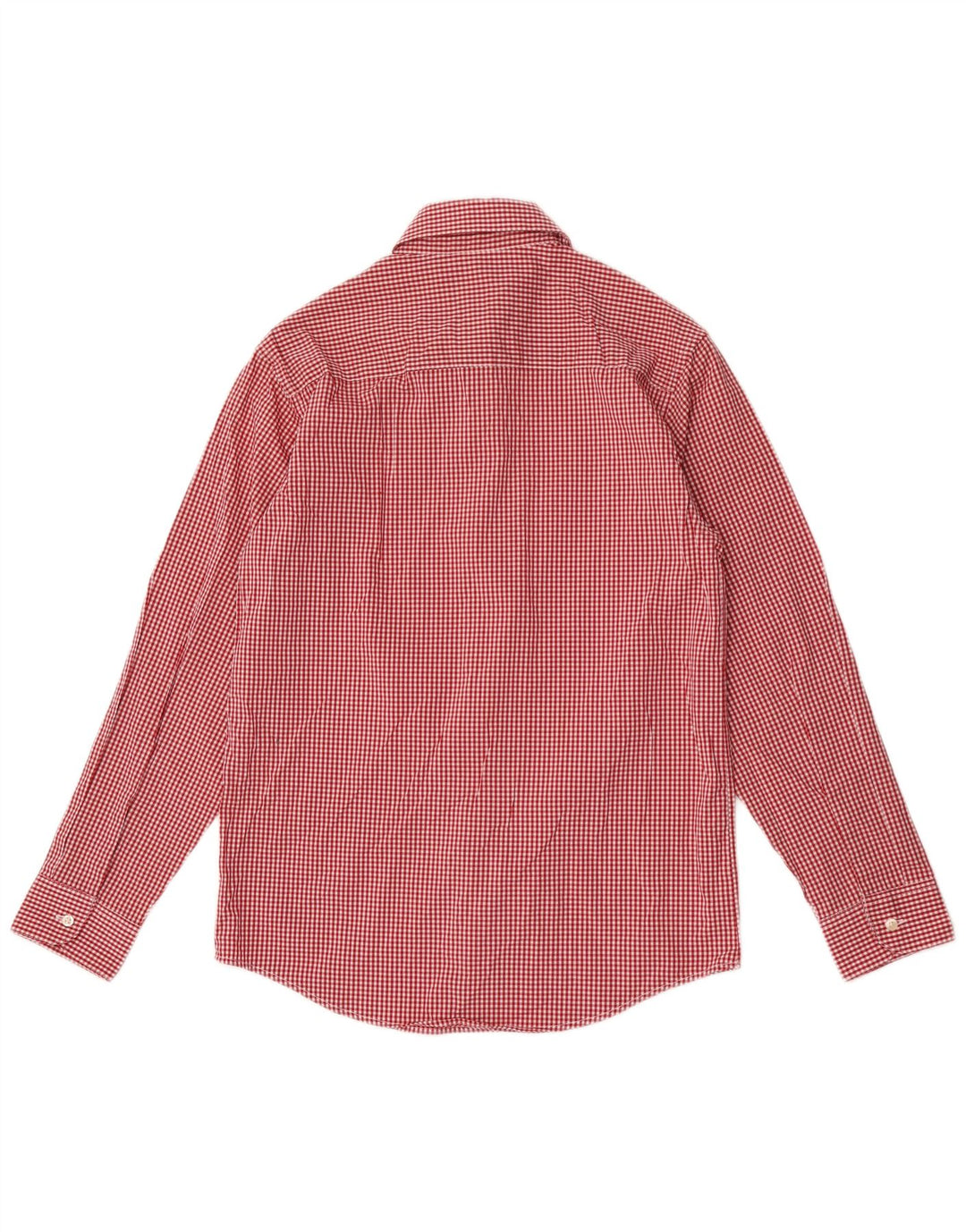 Camisa elástica masculina Chaps 12-13 anos grande algodão guingão vermelho