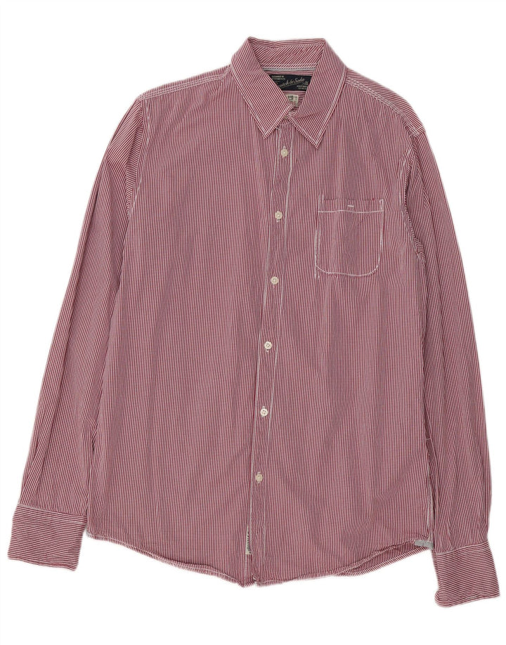 SCOTCH & SODA Camisa masculina grande de algodão xadrez Borgonha
