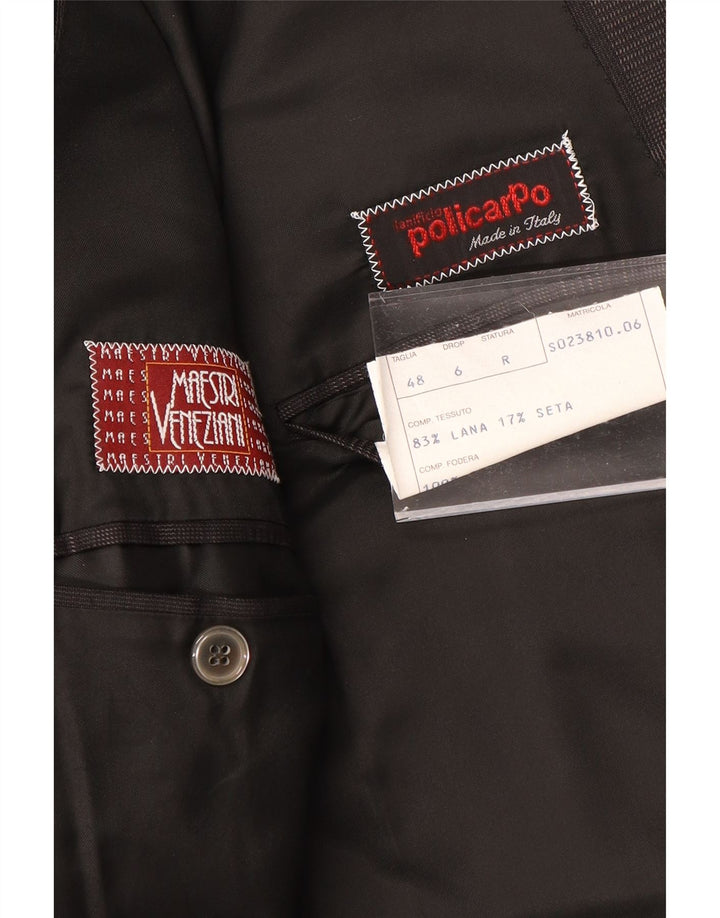 Jaqueta blazer masculina POLICARPO Regular Fit IT 48 médio preto xadrez