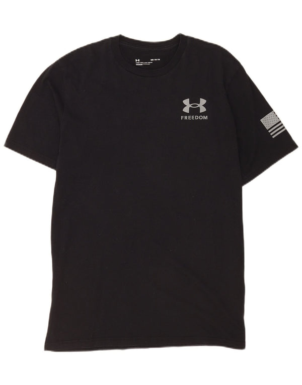 Camiseta gráfica masculina Under Armour Top médio preto esportivo